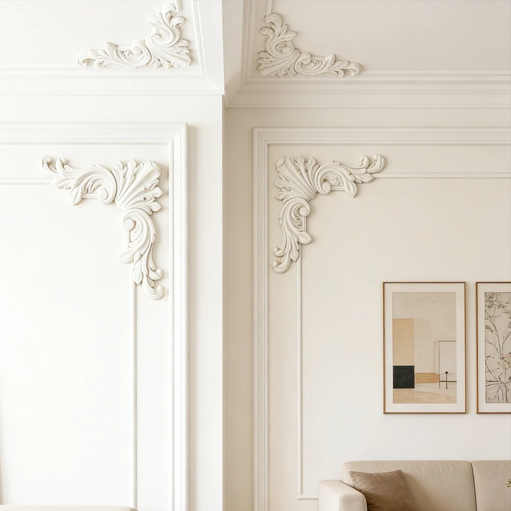 PU Material Corner Wall Molding Ceiling Medallion Moulding Panel Decorative Line For Living Room TV Background Wall Home