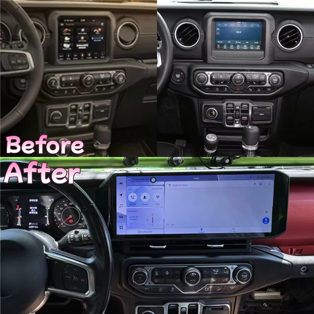 Android 14 Multimedia Video Player For Jeep Wrangler 2018 2019 2020 2021 2022 Wireless Carplay Head GPS Navi BT 5.0 Car Radio