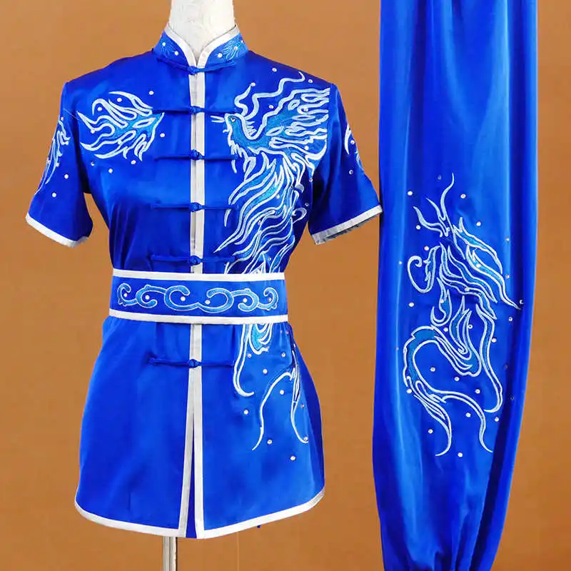 

Новая тренировочная форма с вышивкой феникса для боевых искусств, костюмы для ушу Чанцюань для мужчин, женщин и детей, тренировочная одежда для боевых искусств