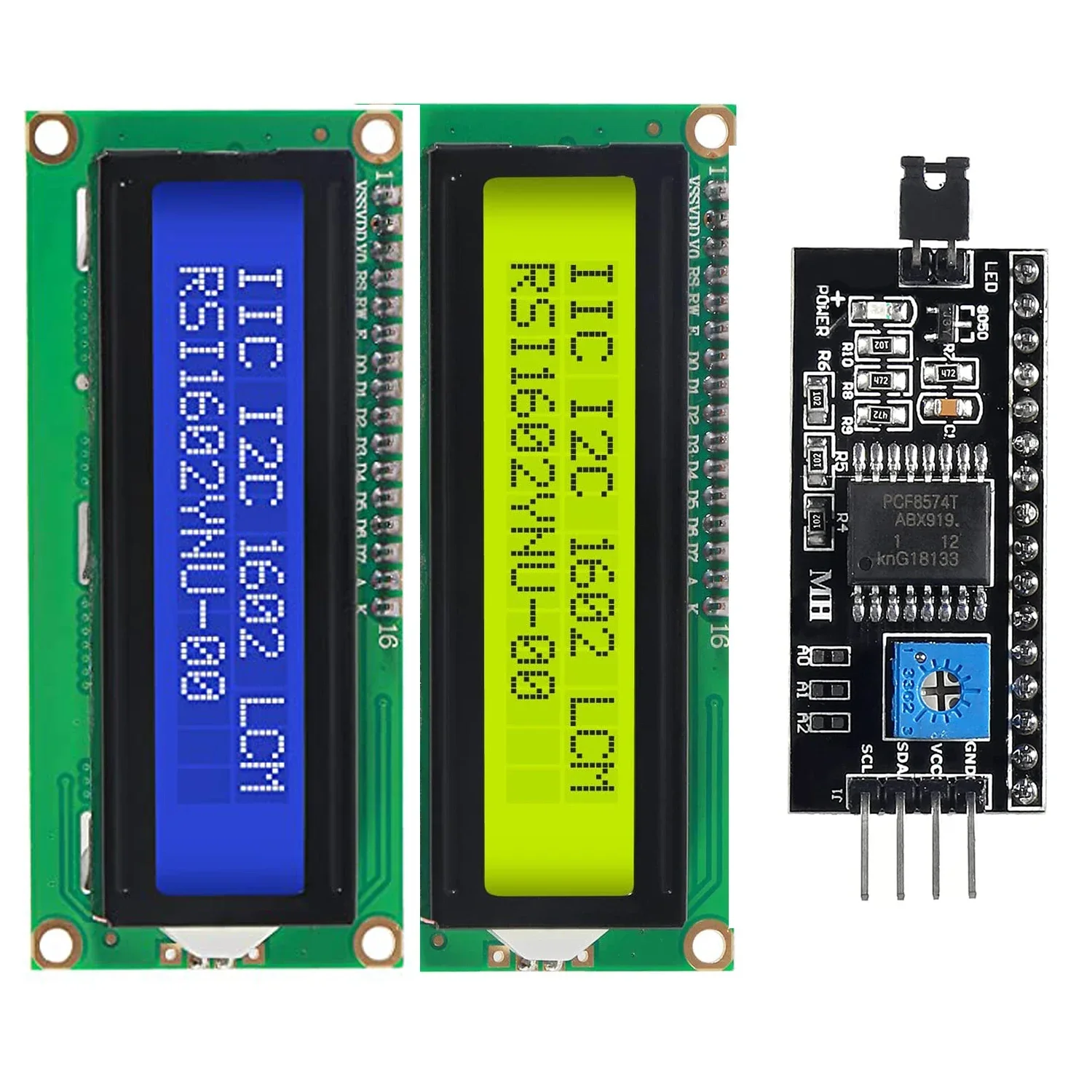 Módulo LCD1602 16x2 caracteres Tela LCD Azul PCF8574T PCF8574 1602 LCD com Interface IIC I2C 5V