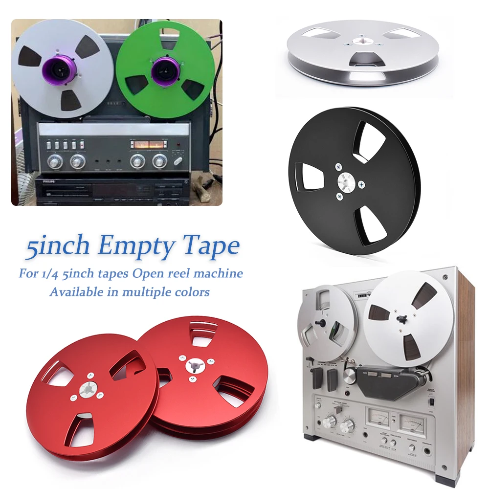 

White/Black/Red/Grey/Blue Core 5 inch Empty Aluminum Tape Reel For 1/4 TEAC/ReVox Studer/BASF/Nagra