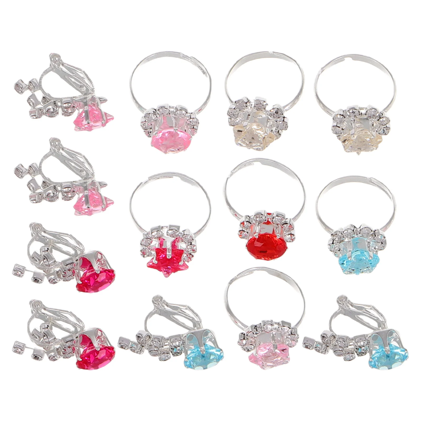 

Children's Jewelry Set Girls Clip on Earrings for Kids Toys Earings Princess Party Favors Accessories Pretend Play