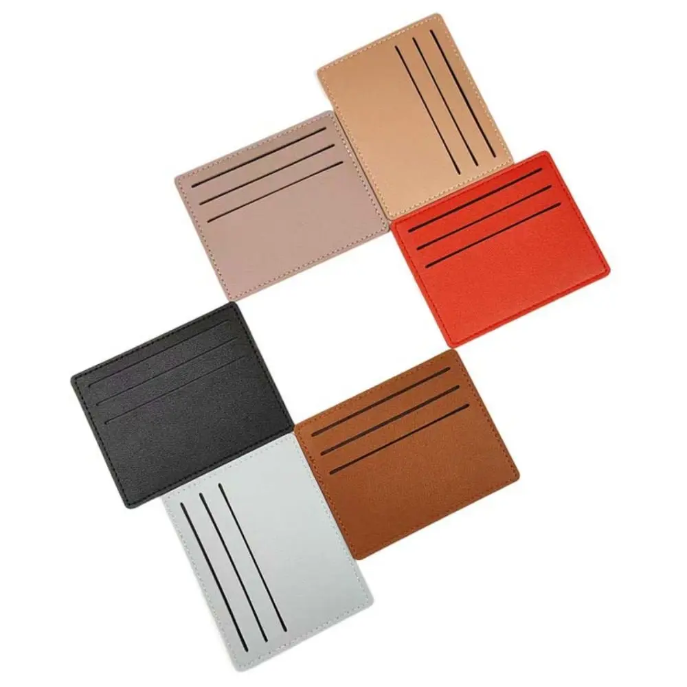 Fashion Solid Color PU Leather Card Holder Korean Style Simple ID Credit Card Case Multi-position Handbag Short Card Bag Travel