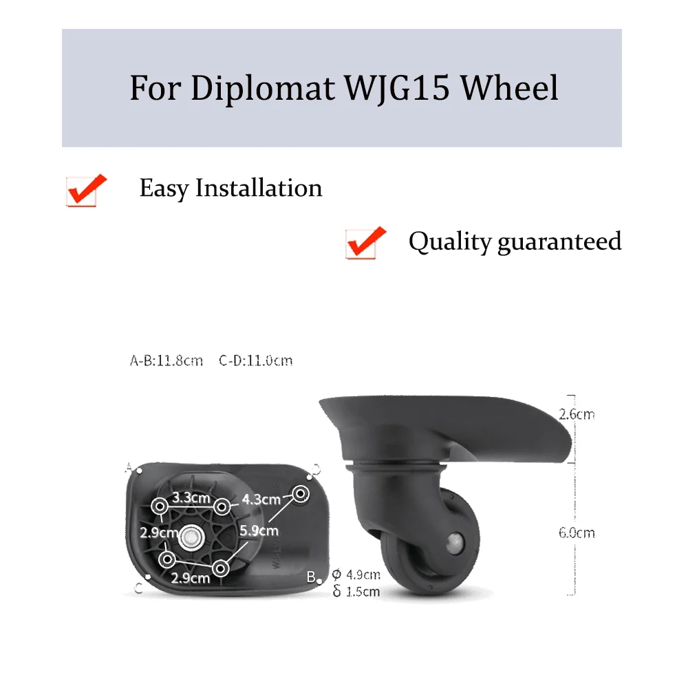 

For Diplomat WJG15 Universal Wheel Replacement Trolley Case Luggage Pulley Silent Smooth Shock Absorbing Accessories CasterWheel