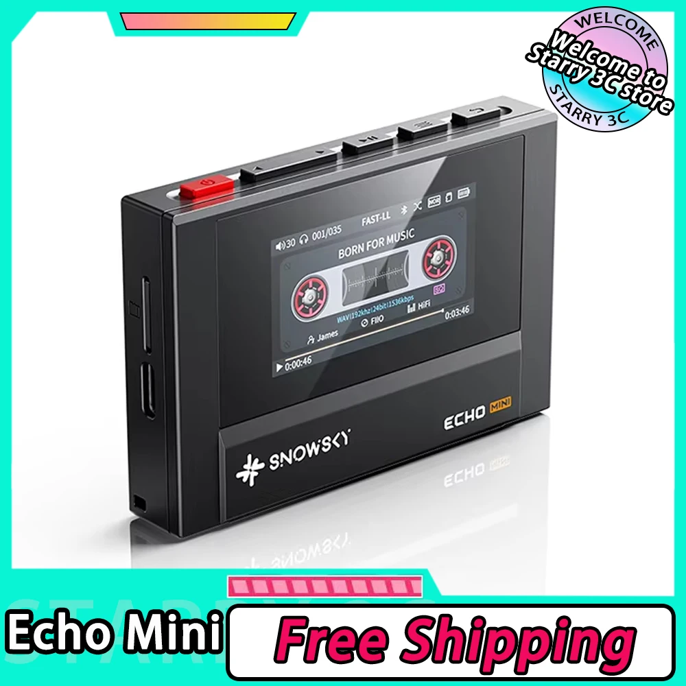 Fiio Snowsky Echo Mini Wireless Bluetooth Mp3 Mini Walkman 8GB Customized Support Dsd Retro Portable Bluetooth Player Gifts