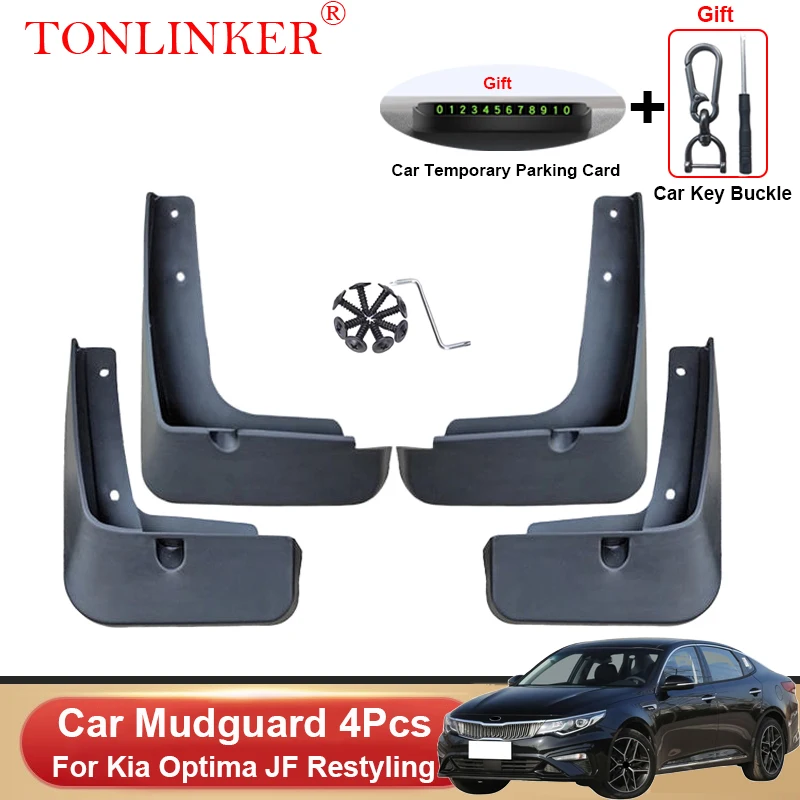 TONLINKER Car Mudguard For Kia Optima JF Restyling 2018 2019 2020 Mudguards Splash Guards Front Rear Fender Mudflaps Accessories