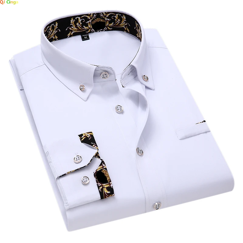 Men\'s Clothing  Arrival Men Shirt, Fashion Causal Long Sleeved Male Dress Social Business Cotton Shirt Soft Weeding White Shirts