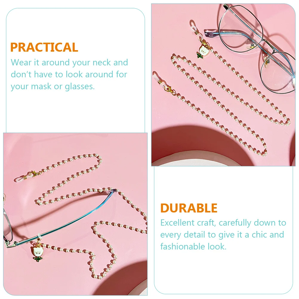

Eyeglass Chain Glasses Strap Necklace for Women Red Mask Holder Around Miss Chic Fashionable Look Office School Travel