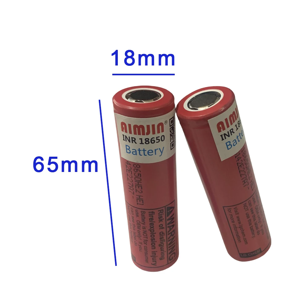 18650 충전식 배터리, INR18650HE2, 3.6V, 2500mAh