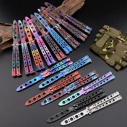 Cuchillo de mariposa plegable portátil CSGO Balisong Trainer, cuchillo de práctica de bolsillo de acero inoxidable, herramienta de entrenamiento para juegos al aire libre, caliente