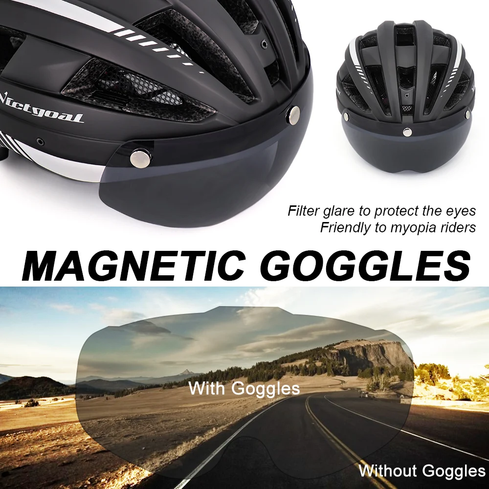 USB Bike Helmet with UV400 Goggles Sun Visor Men Skiing Smart Helmet and Mask for Cycling ODM OEM ADULTS Bicycle Helmet