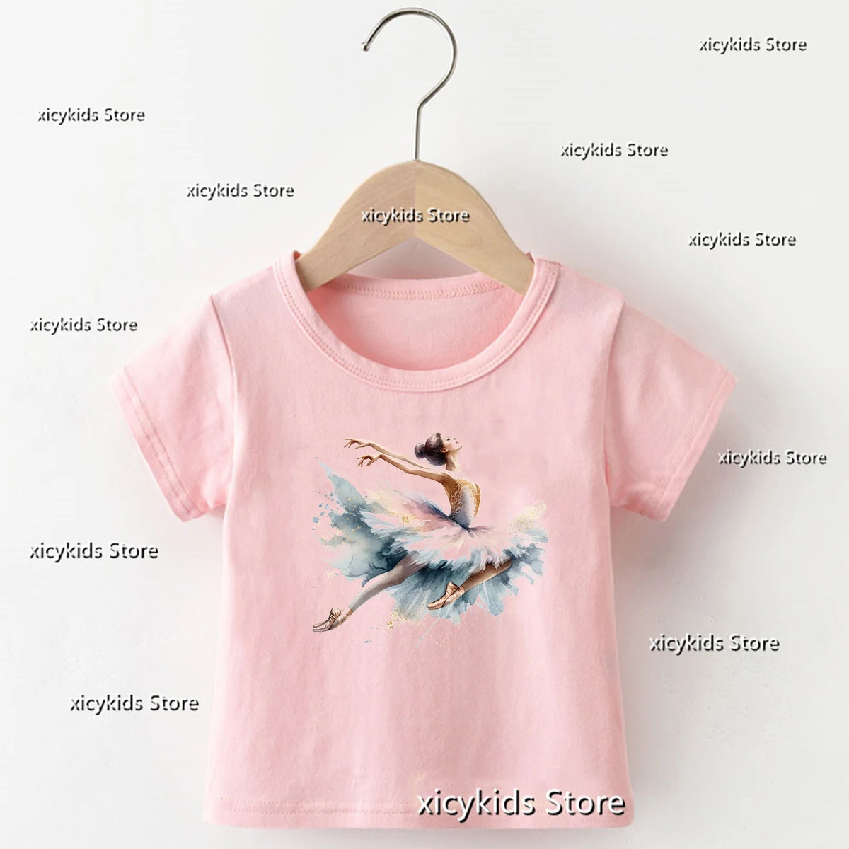 T-Shirt Girls Ballet Dancer Graphic Printed Kids Tshirt Fashion Girl Dance Clothing Custom Dance Team Clothing Tshirt Wholesale