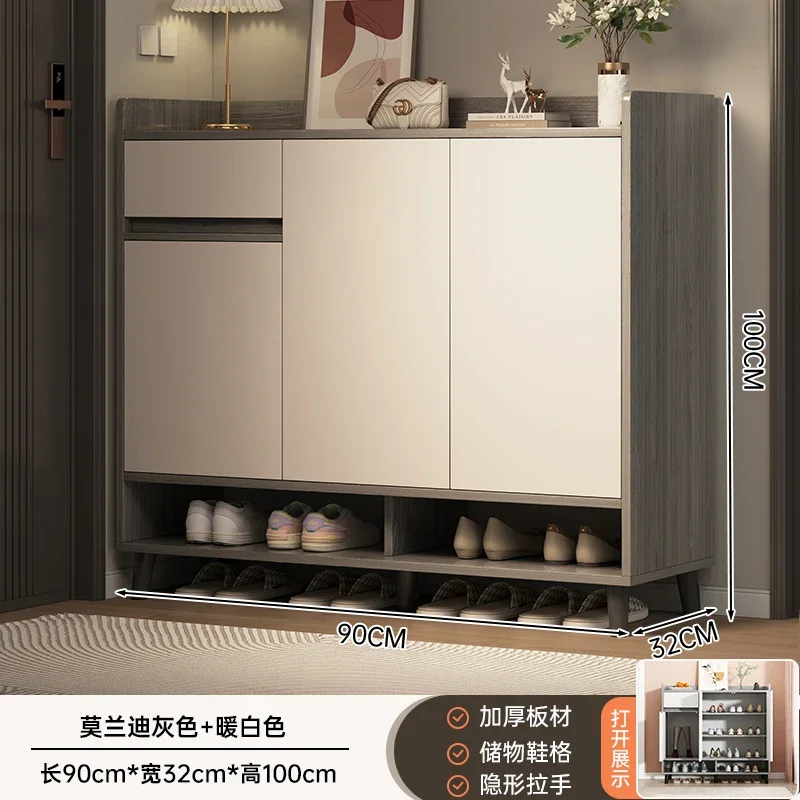 

Solid wood shoe cabinet, home entrance and entrance cabinet, one-piece multi-layer simple large capacity 2024 new popular mo