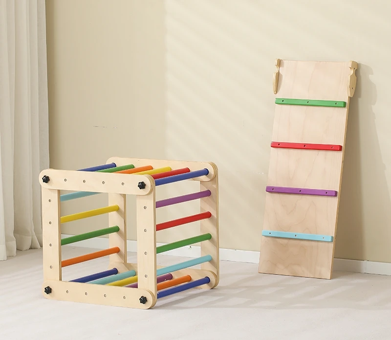 Montessori Wooden Learning Tower Foldable Toys Slide Indoor Combination Climbing Frame for Kids Toddlers