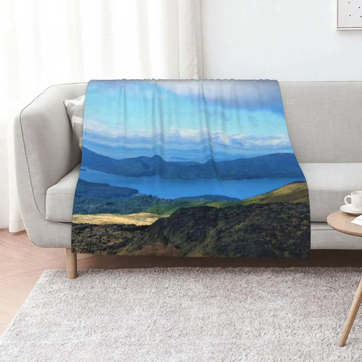 Tongariro Crossing View Towards Lake Taupo New Zealand Throw Blanket Beach Soft Plaid Decoratives Luxury Throw Blankets