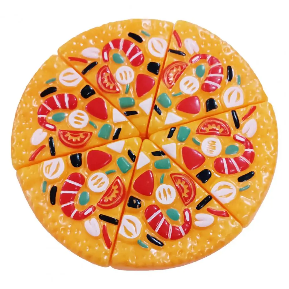 Pretend Play Toy Pizza Shape Smooth Surface Exercise Social Skills Food Cutting Toys Basic Skills Development for Children