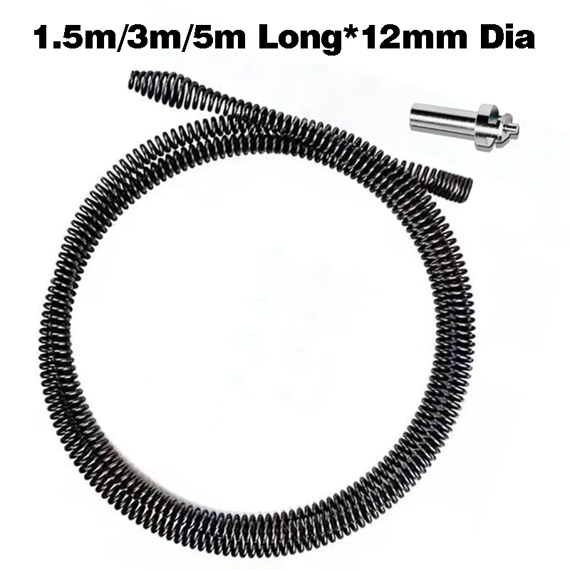 1.5/3/5 Meter Kitchen Toilet Pipe Dredge Spring With Connector Drain Cleaner Sewer Sink Basin Pipe Clogged Remover Cleaning Tool