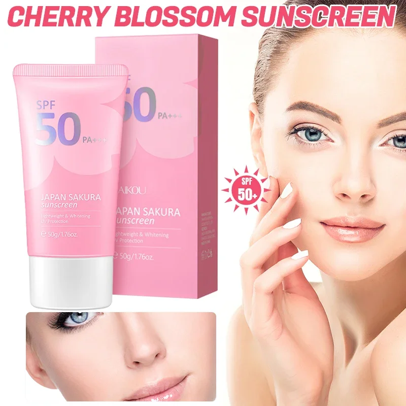 

Солнцезащитный лосьон Sakura Spf50, 50 мл, крем для лица от солнца, изолирующий крем для лица, отбеливающий крем, увлажняющий защитный крем для кожи