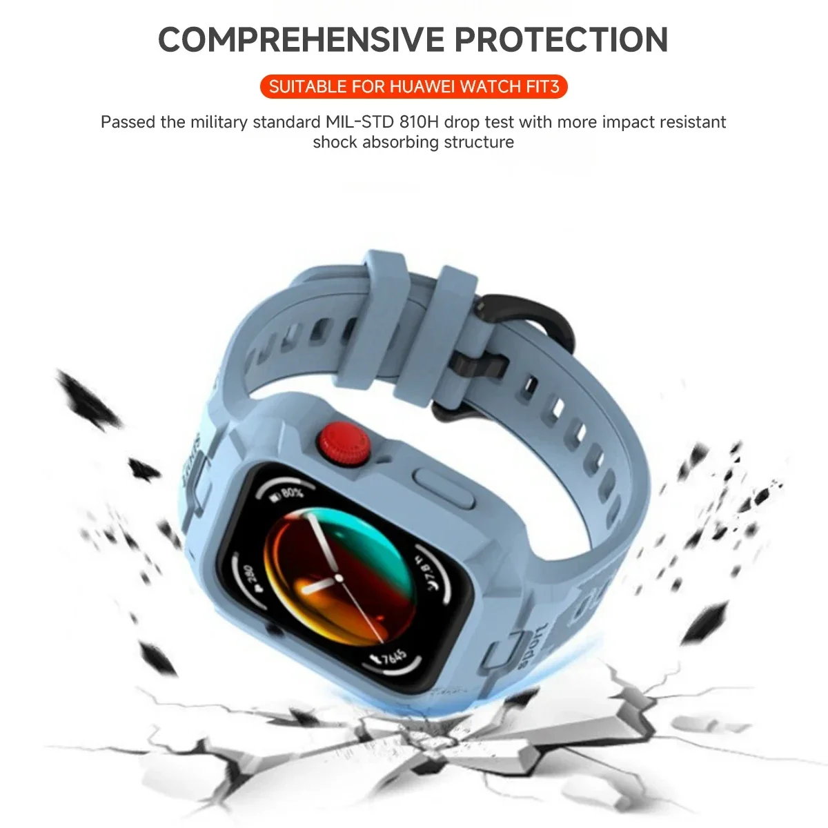 2in1 Case Band For Huawei Watch Fit3 Fit4 Strap Soft TPU Protector Cover For Huawei Fit4pro Silicone Protective Shell Accessory