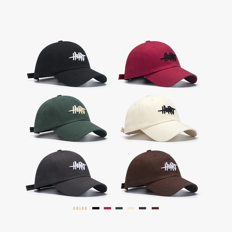 New Baseball Cap Women Korean Style Embroidery Letter Men Ponytail Hats Cotton Outdoor Simple Visor Summer Casual Peaked Cap