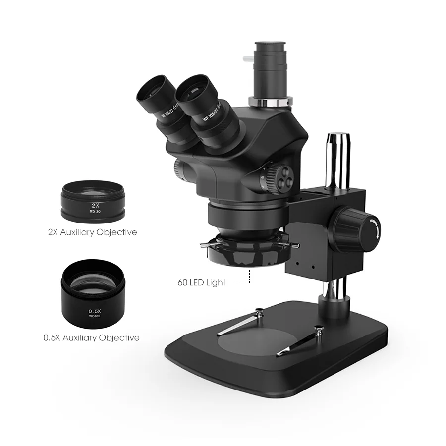 Kailiwei 7-50X 100X 7050 Laboratorio ottico industriale Zoom Microscopio stereo trinoculare Simul-focale Riparazione PCB Rilavorazione Saldatura