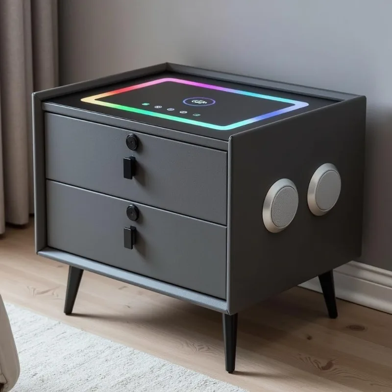 الجمالية مضحك منضدة الشمال المنظم الصناعية ضوء منضدة شاحن الهاتف الطابق الجدول دي Chevet اكسسوارات المنزل