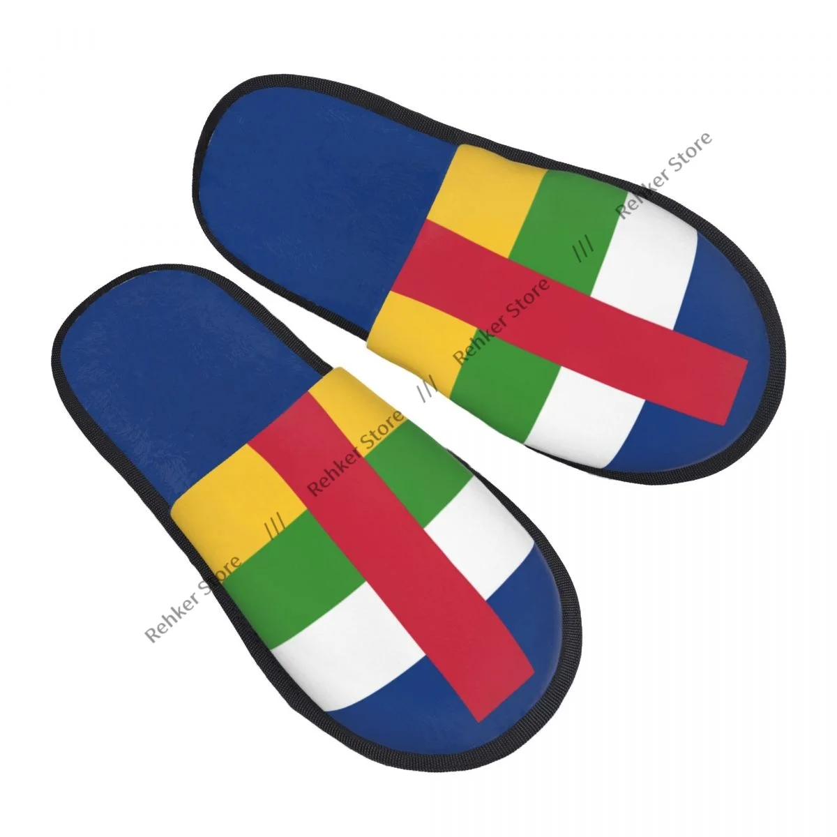 Home Slippers Indoor Bedroom Slipper Flag Of The Central African Republic Flip Flops Autumn Winter Furry Plush Shoes