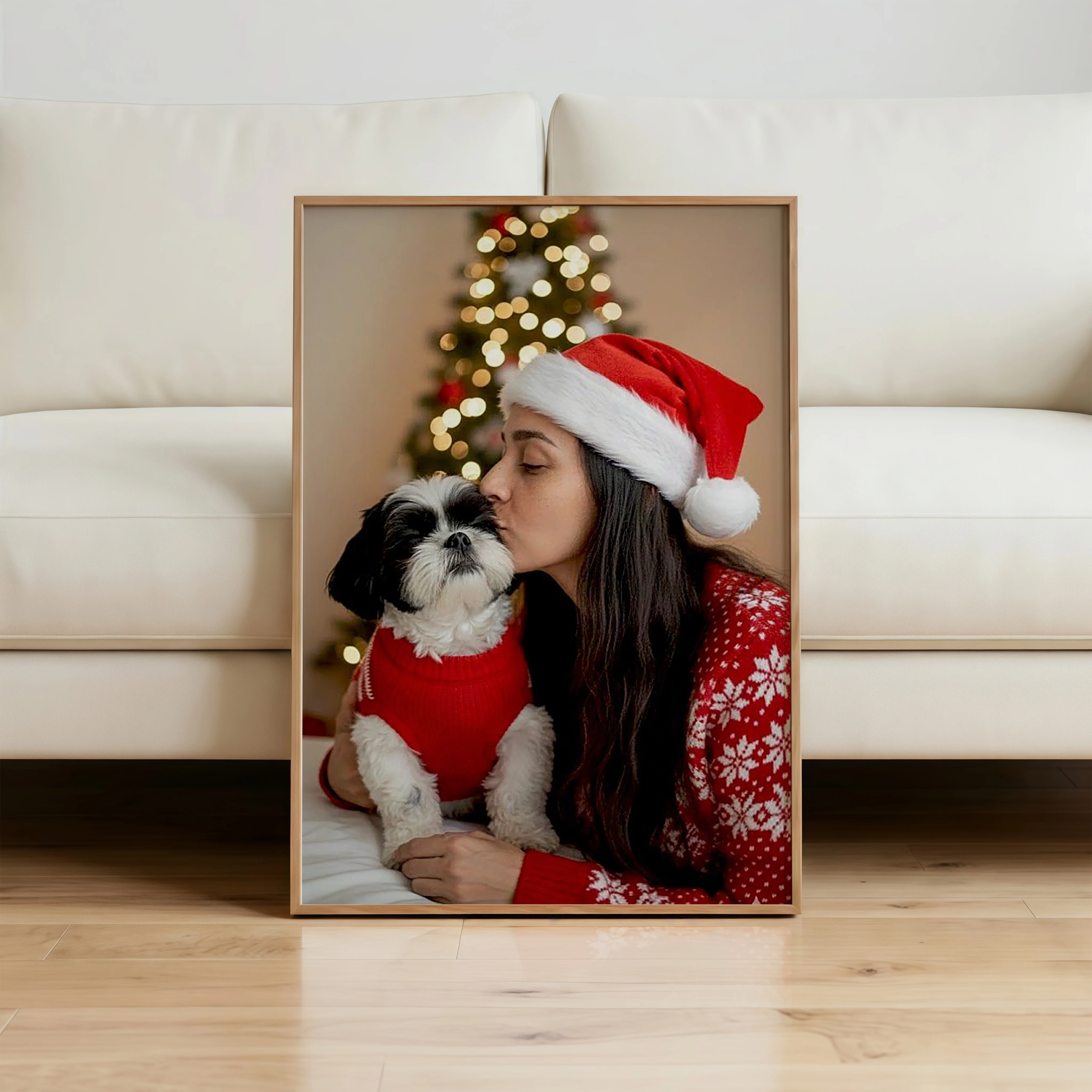 1PC Custom Photo Canvas Print Personalized Unframed Wall Art for Family, Poster for Living Room Decor & Holiday Memory Gift