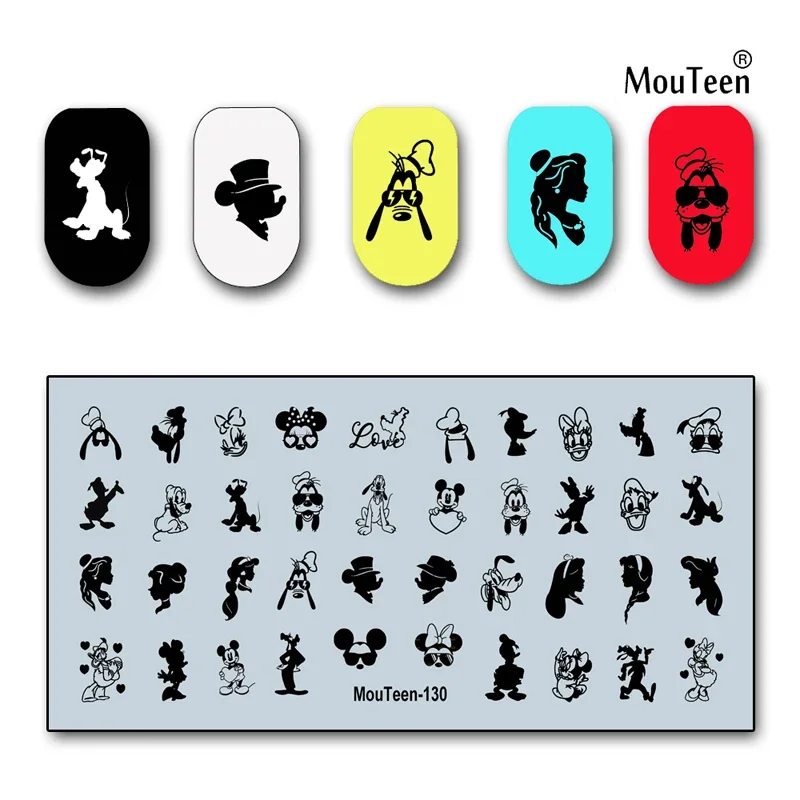 Disney Donald Duck Nail Stamp Donald Duck and Mickey Mouse Stamping Plate for Nail Art 4.72*2.36inch #130