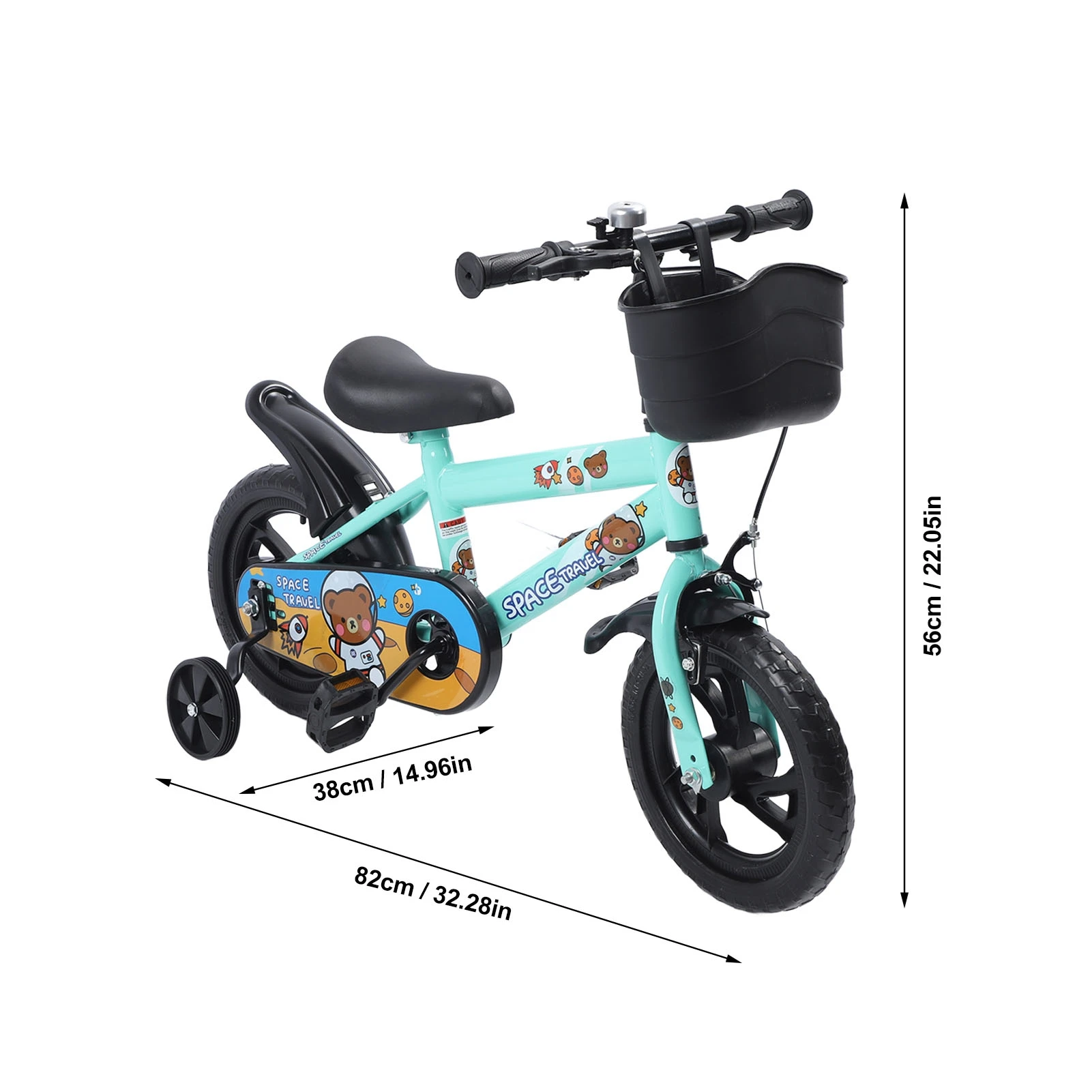 Kids Bike Prevent Foot Stuck Stable Structure Elastic Cushion Children Bike with Training Wheels for Ages 3‑6 Years view 2