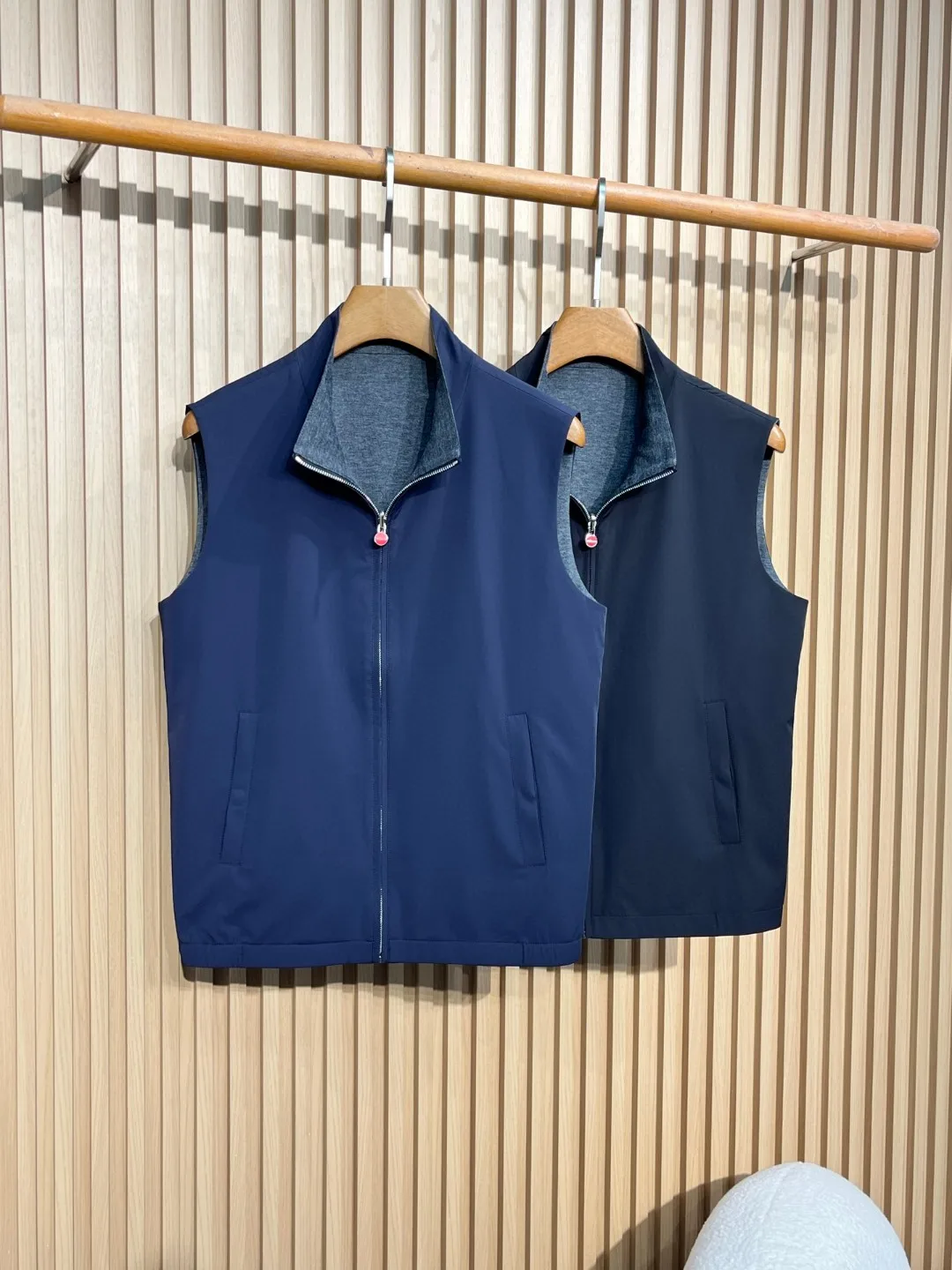 

Kiton double-sided casual vest double-ended zipper knitted lining vest jacket