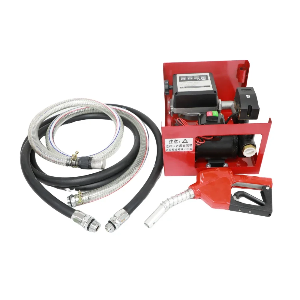 Mini Petrol Pump Manual Fuel Diesel Dispenser Pump Set 12V 24V Transfer Diesel Pump With Flowmeter Fuel Gauge Fuel Gun