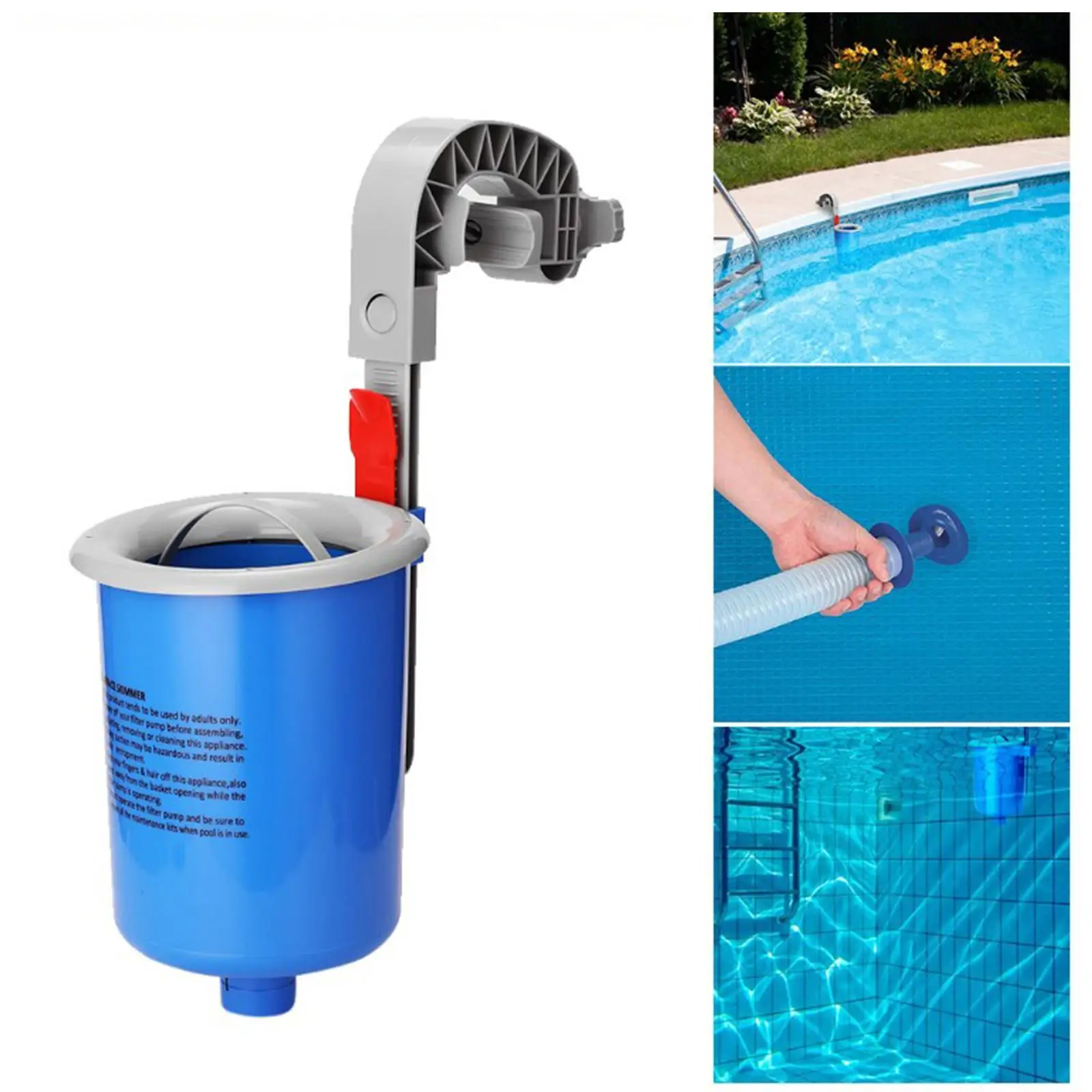 Above Ground Swimming Pool Surface Skimmer Blue Wall Mount Pool Surface Automatic Skimmer for Swimming Pool Cleaning