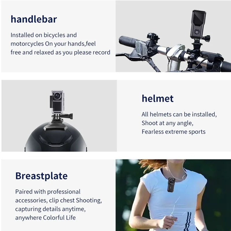 B04C-Outdoor DV 4K Mini Action Camera 30M Waterproof Sports Video Recorder Cycling Helmet Bike Cam WIFI Thumb Camera - Image 4