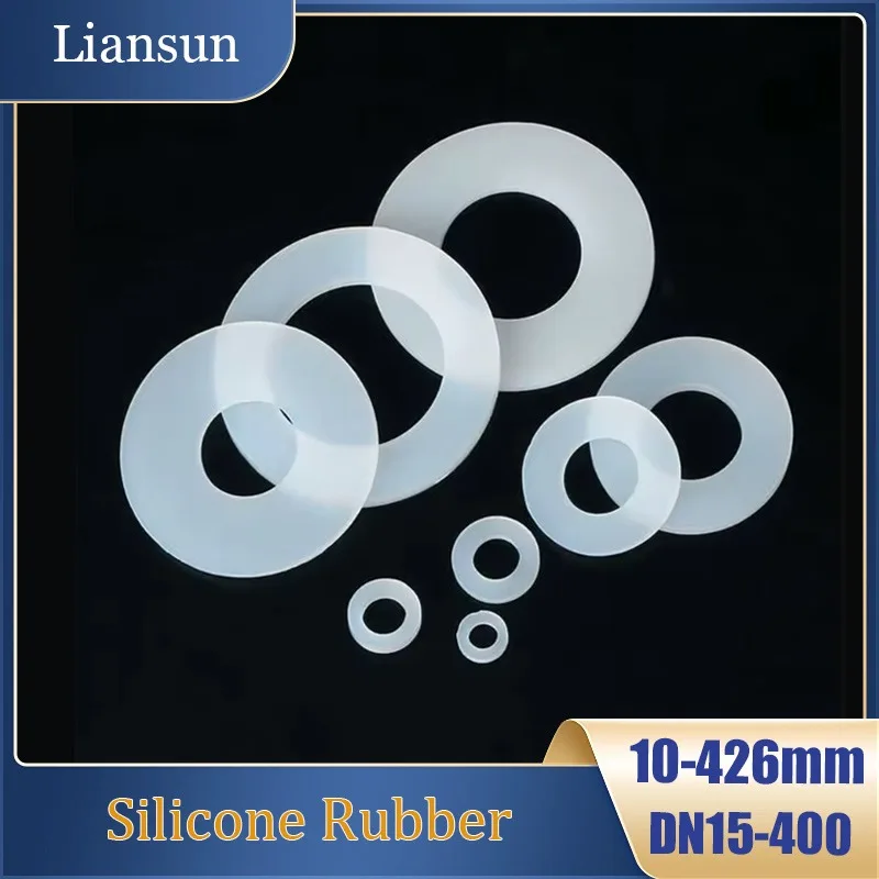 1-50pcs Silicone Flat Washer ID 10-426mm O-ring Sealing Ring Waterproof Flat Gasket High-temperature Resistant Sealing Gasket