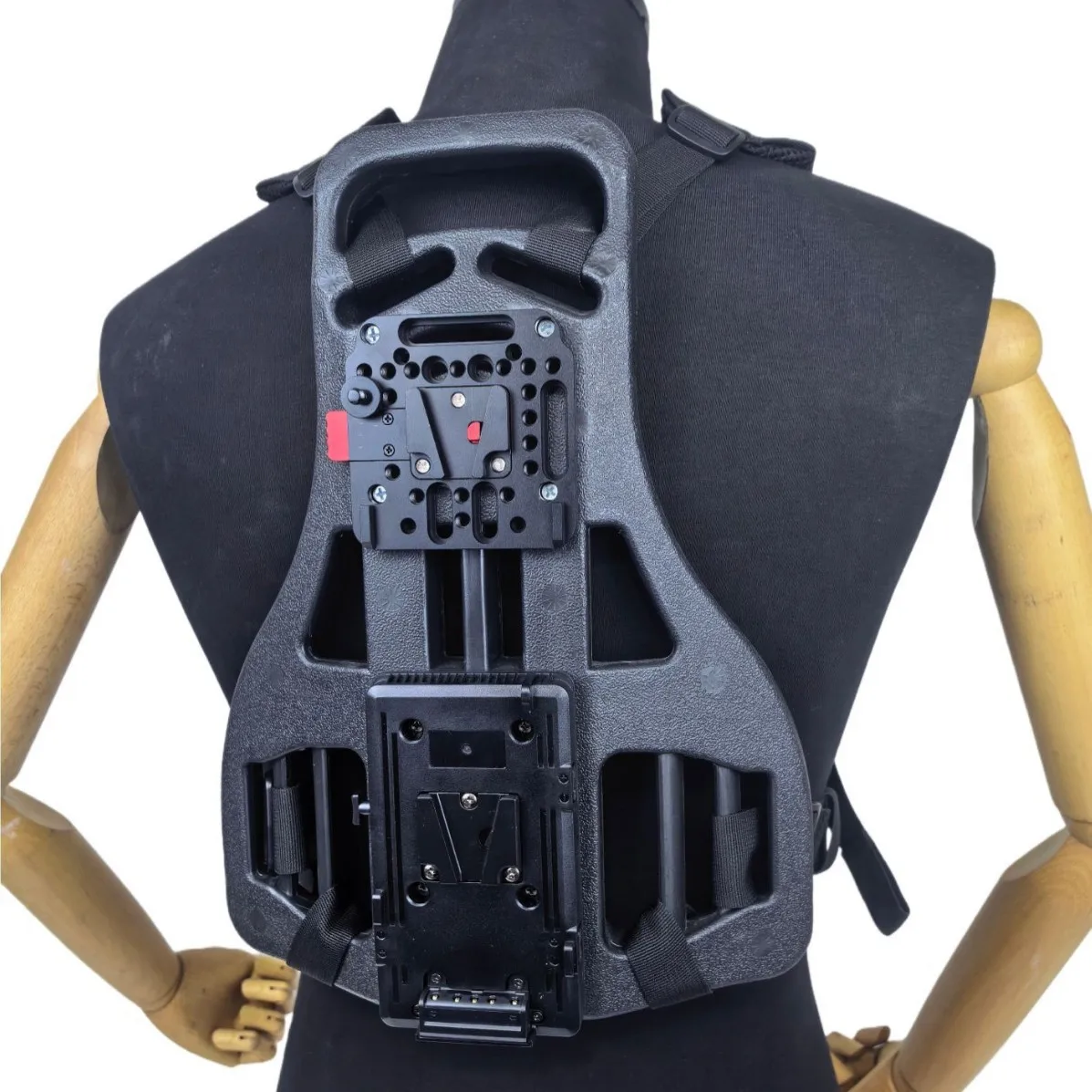 Backpack-style Multi-functional Live Broadcast Back Support with V-shaped Battery Clip Plate and Three-joint Expansion Backboard