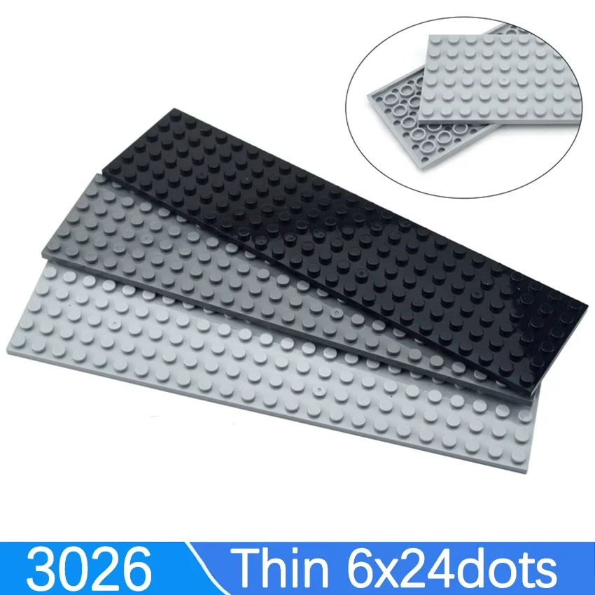 4Pcs Thin Bricks 3026 Plate 6x24 Dots Assemble Particles Educational Creative Size DIY Compatible Classic Building Blocks Toy