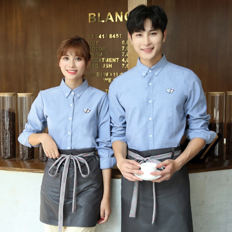 

Рабочая униформа для официанток отеля, женская, осенне-зимняя, с длинными рукавами, для пекарни, ресторана, кондитерской и кафе с молочным чаем