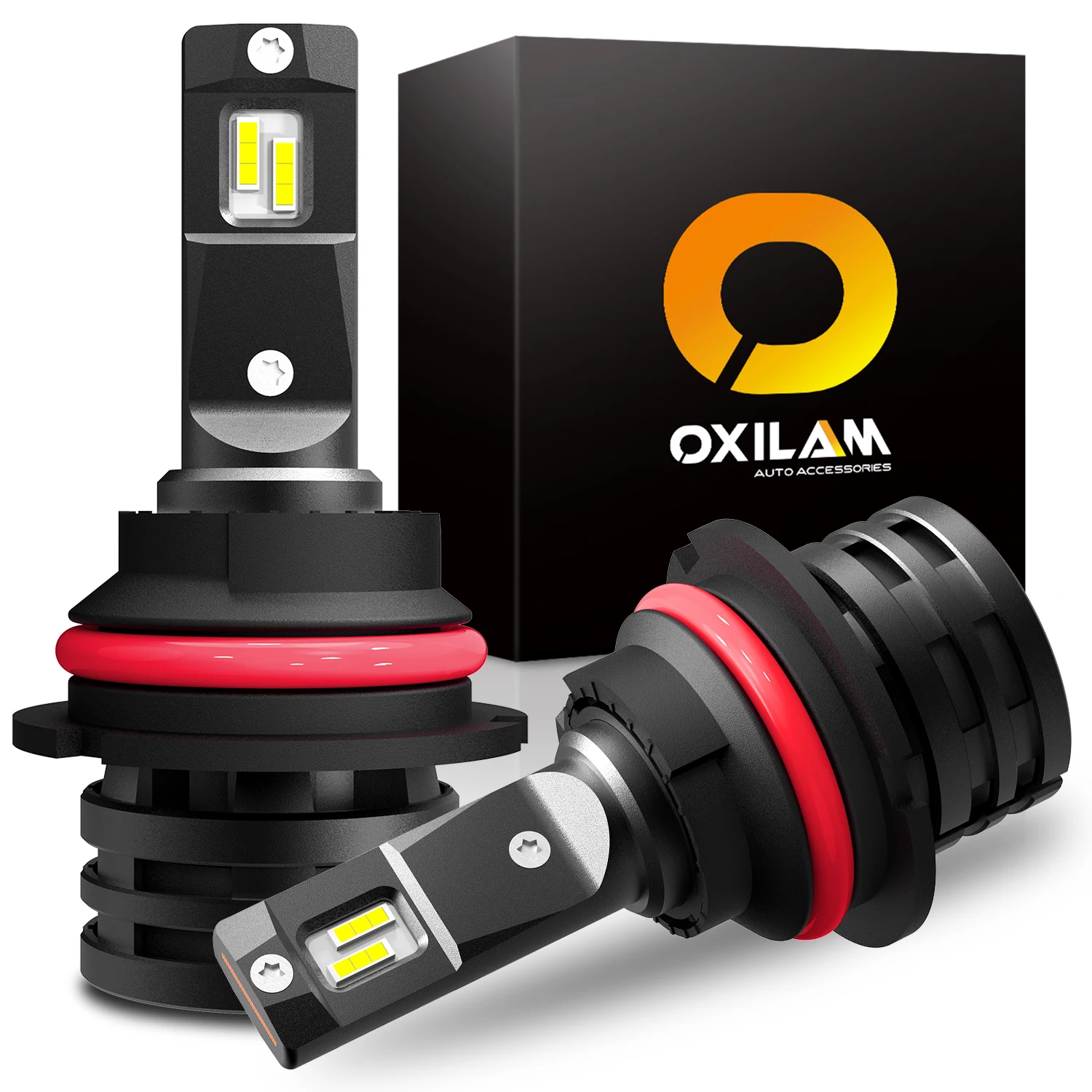 OXILAM 2Pcs 9007 HB5 LED Headlight Bulbs Hi Lo Beam Canbus No Error DC 12V 9007 HB5 Headlamps 6000K Super White Auto Lamps