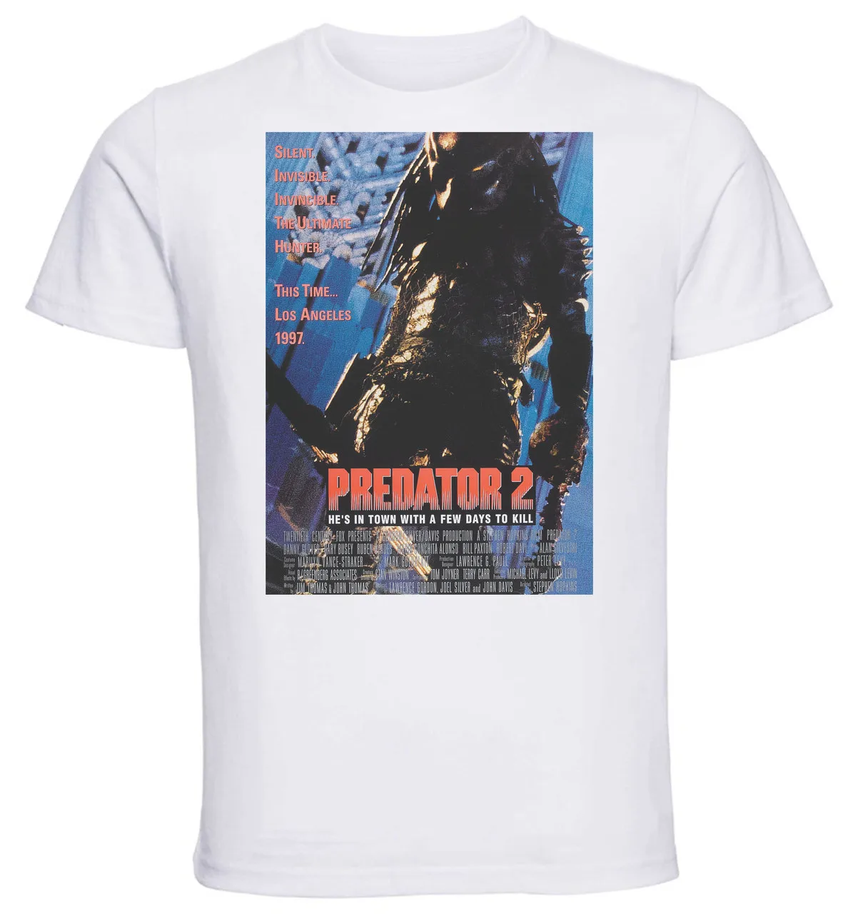 T-shirt Unisex - White - Playbill Film - Predator 2