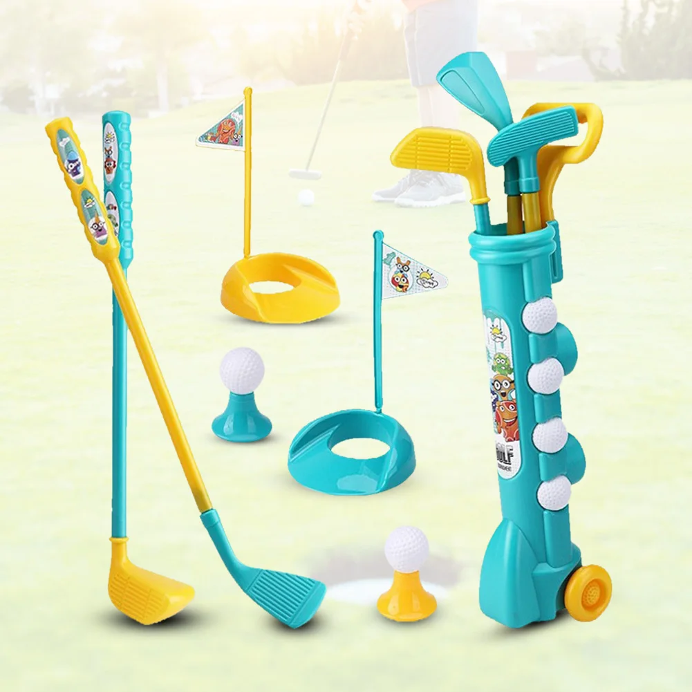 Game Outdoor Sports Golfclubs Set Kinderen Club Ball Green Hole Cup Groep met wiel Sport Fitness Speelgoedset