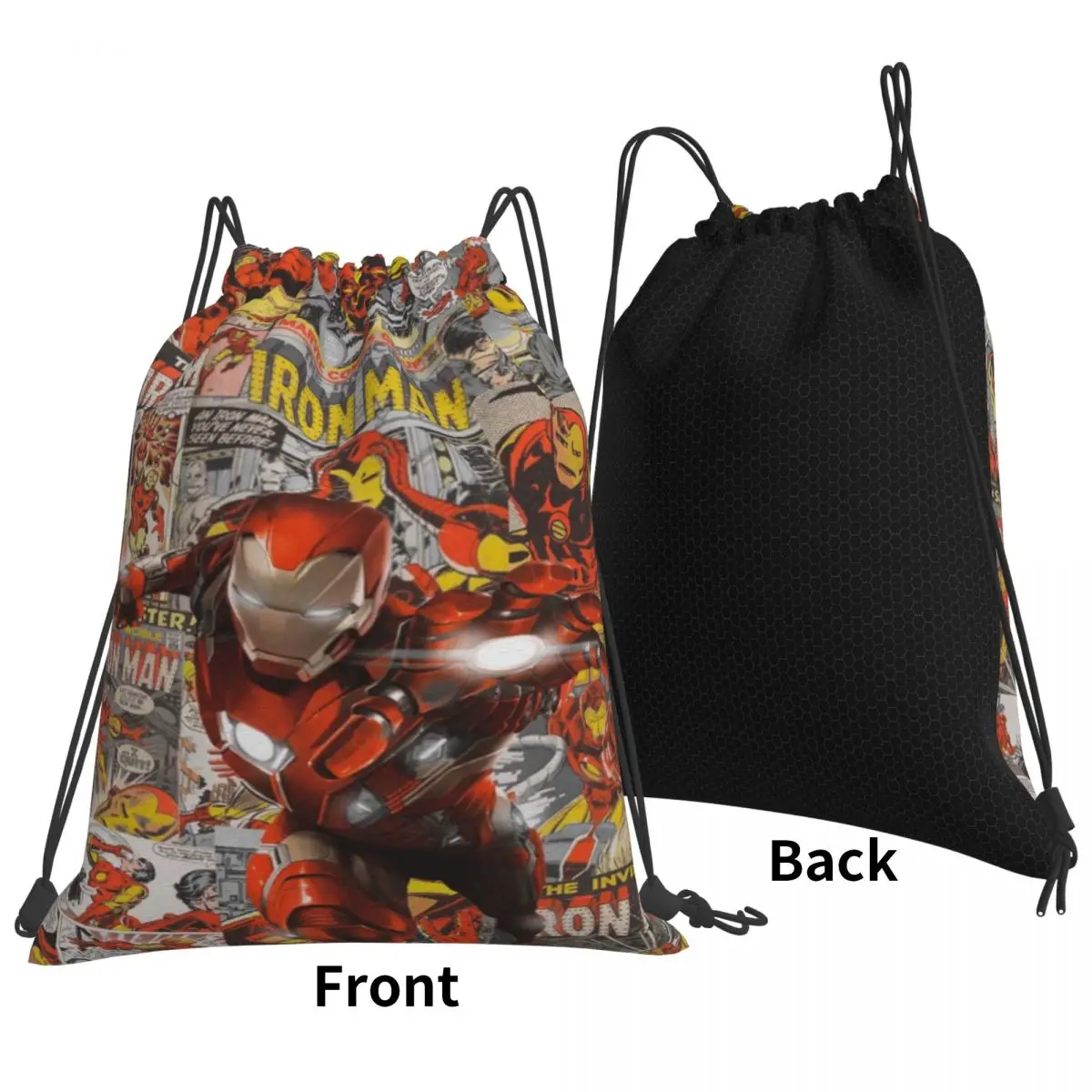 Custom Name Waterproof Outdoor Beach Swimming Sports Drawstring Backpack Iron Man Organizer Gym Storage Bag