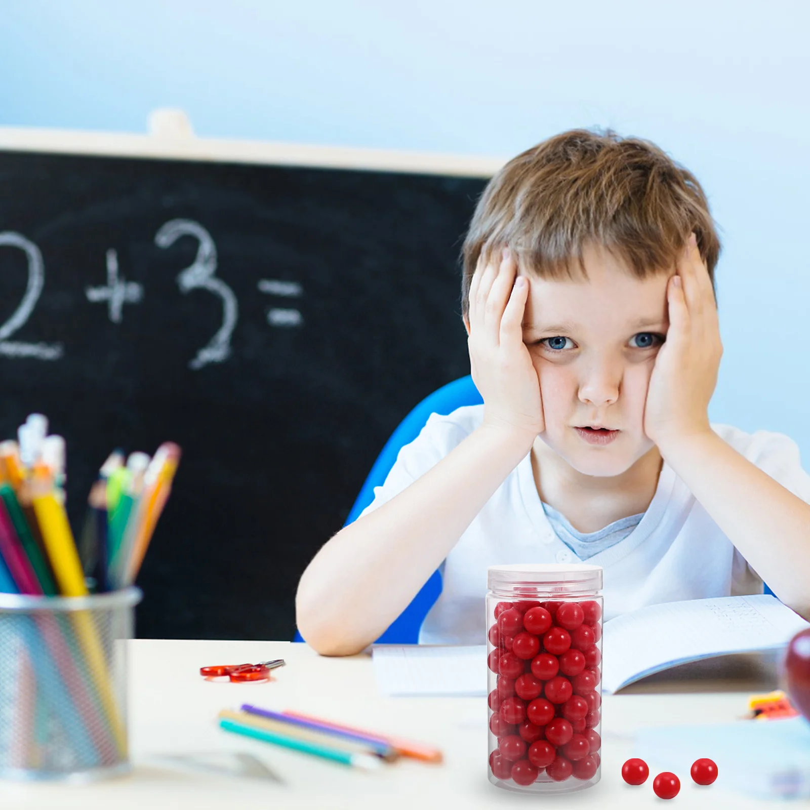 

100Pcs Counting Balls Bright Colored Small Solid Plastic Balls Math Teaching Supplies Classroom Learning Tools