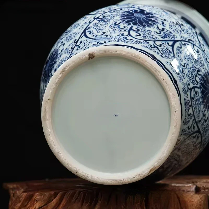 Direct sales Blue and white hand paint flower pattern big ceramic vase