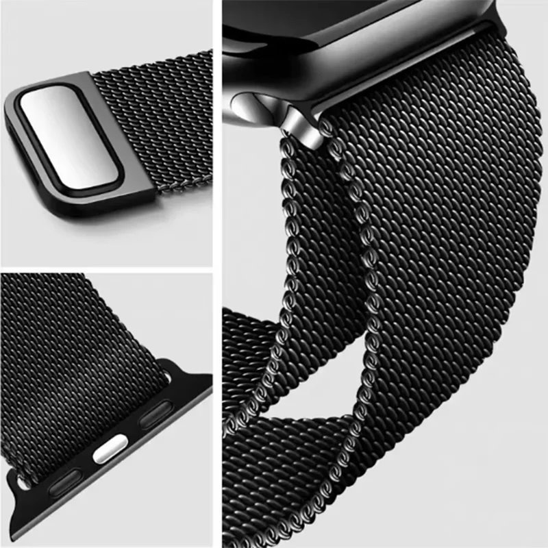 Milanese Loop Strap For Apple Watch Band 49mm 44mm 40mm 45mm 41mm Metal Stainless Steel Bracelet iWatch Series 4 5 6 7 8 9 Ultra