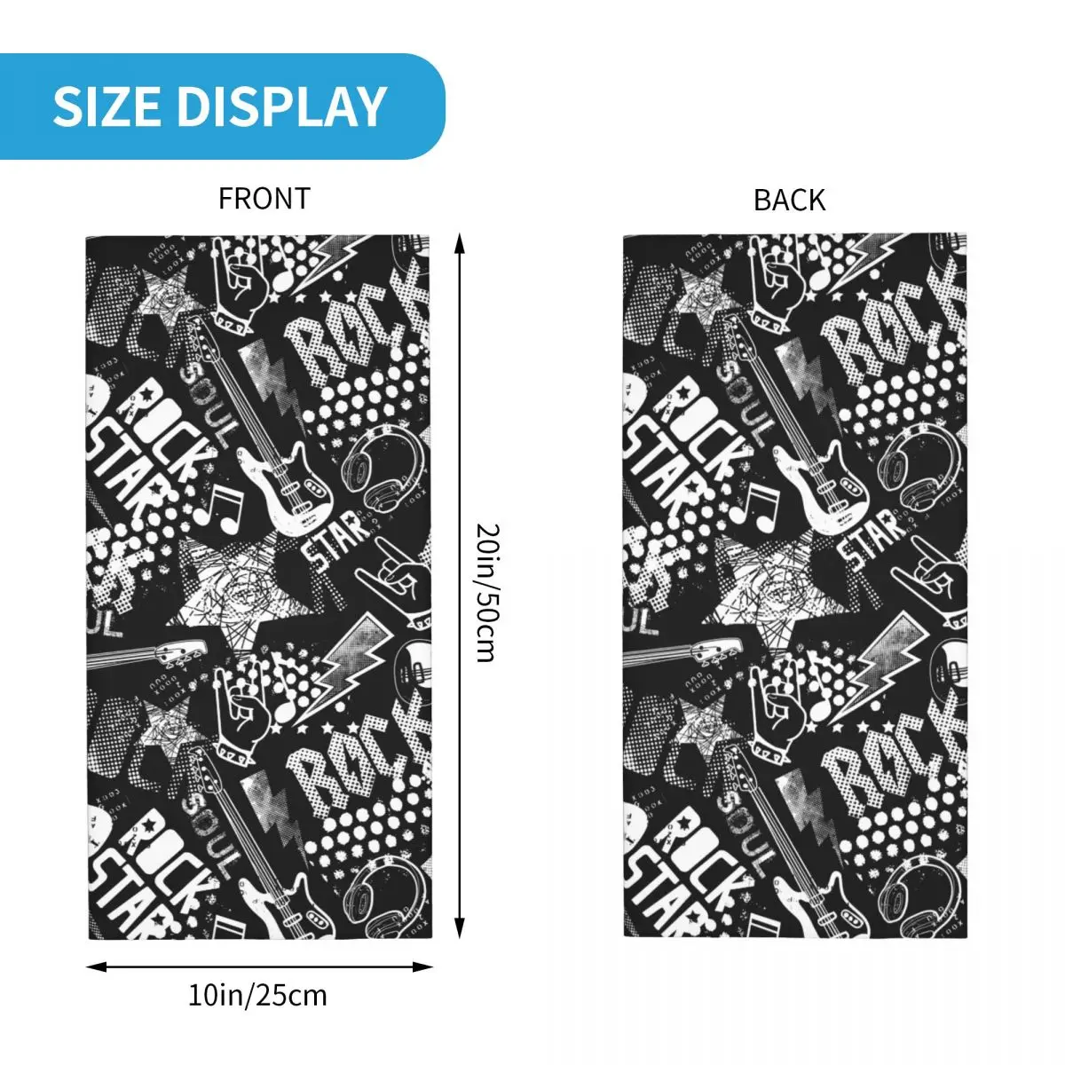 Гитара рок звезда музыка крутая Бандана шейный чехол с принтом шарф Теплый маска для лица для верховой езды унисекс взрослая зимняя