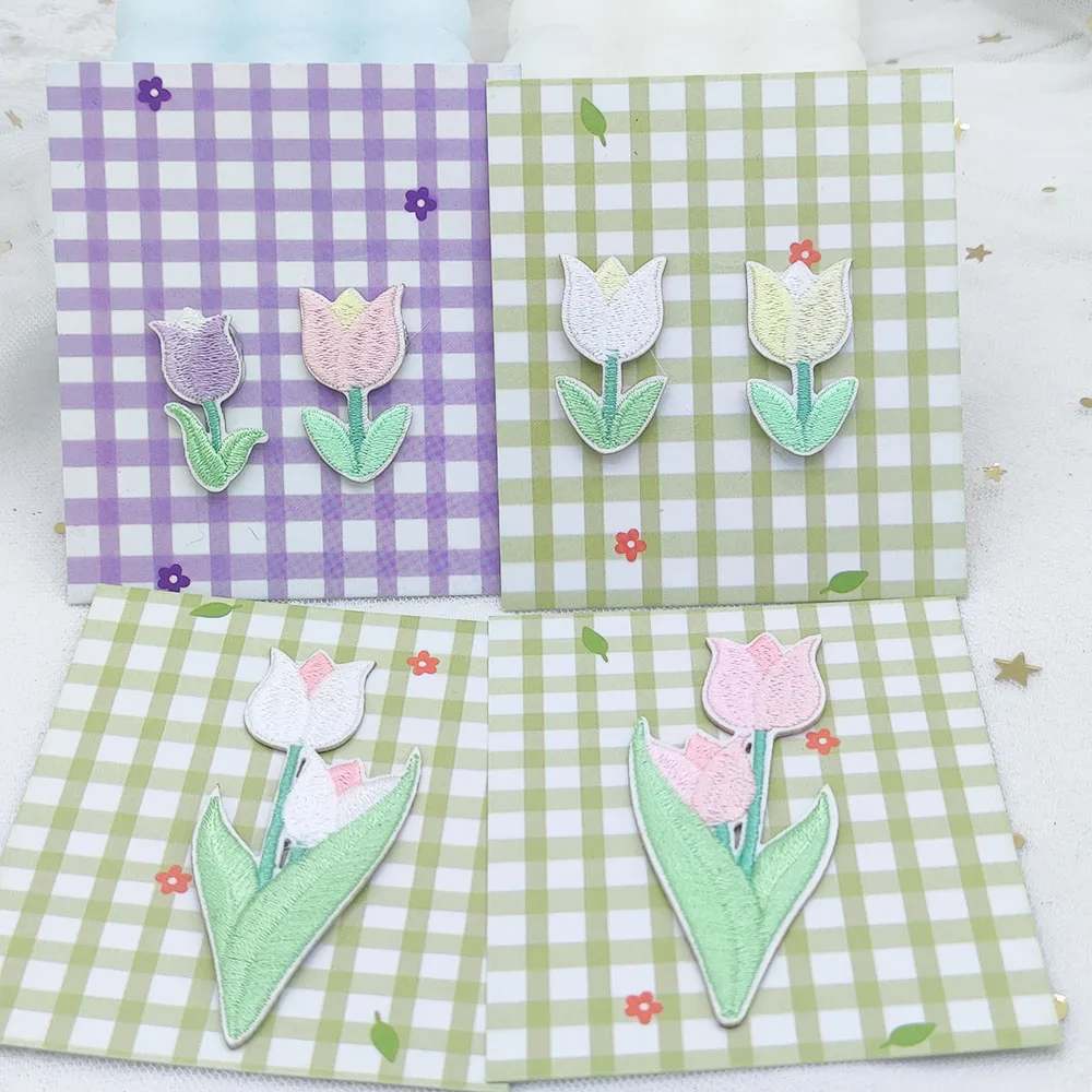 Cute Mini Flower Embroidery Patch Self-adhesive Applique Decorate Phone Case Wallet Paste Stationery Hand Book Iron Sticker