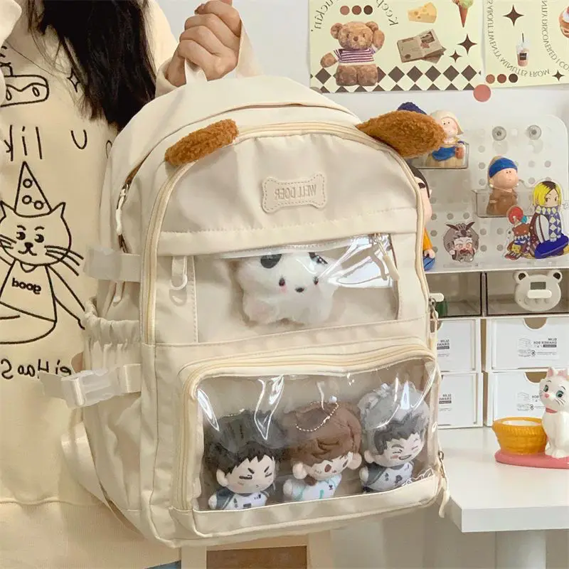 

Richme Kawaii Women Backpacks Fashion 2025 Casual Nylon Daily Students Mochilas Para Large Capacity Doll Show Ita Bag Female