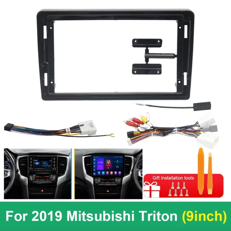 9 Inch Radio Fascia Frame For Mitsubishi Triton 2019 Android Stereo Dash Panel Trim Installation Kit