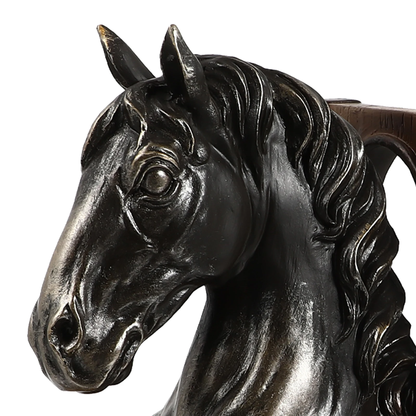 

1Pair Decorative Horse Head Bookend Retro Resin Book Stopper Fine Workmanship Household Bookend for Shelf Mounting Display